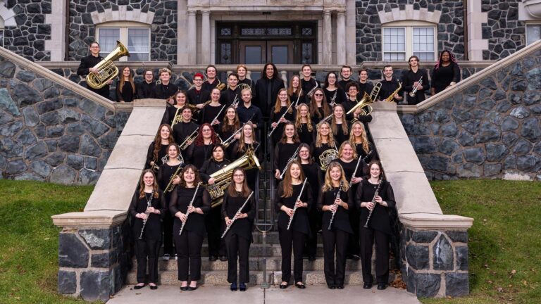 St. Scholastica band group photo.